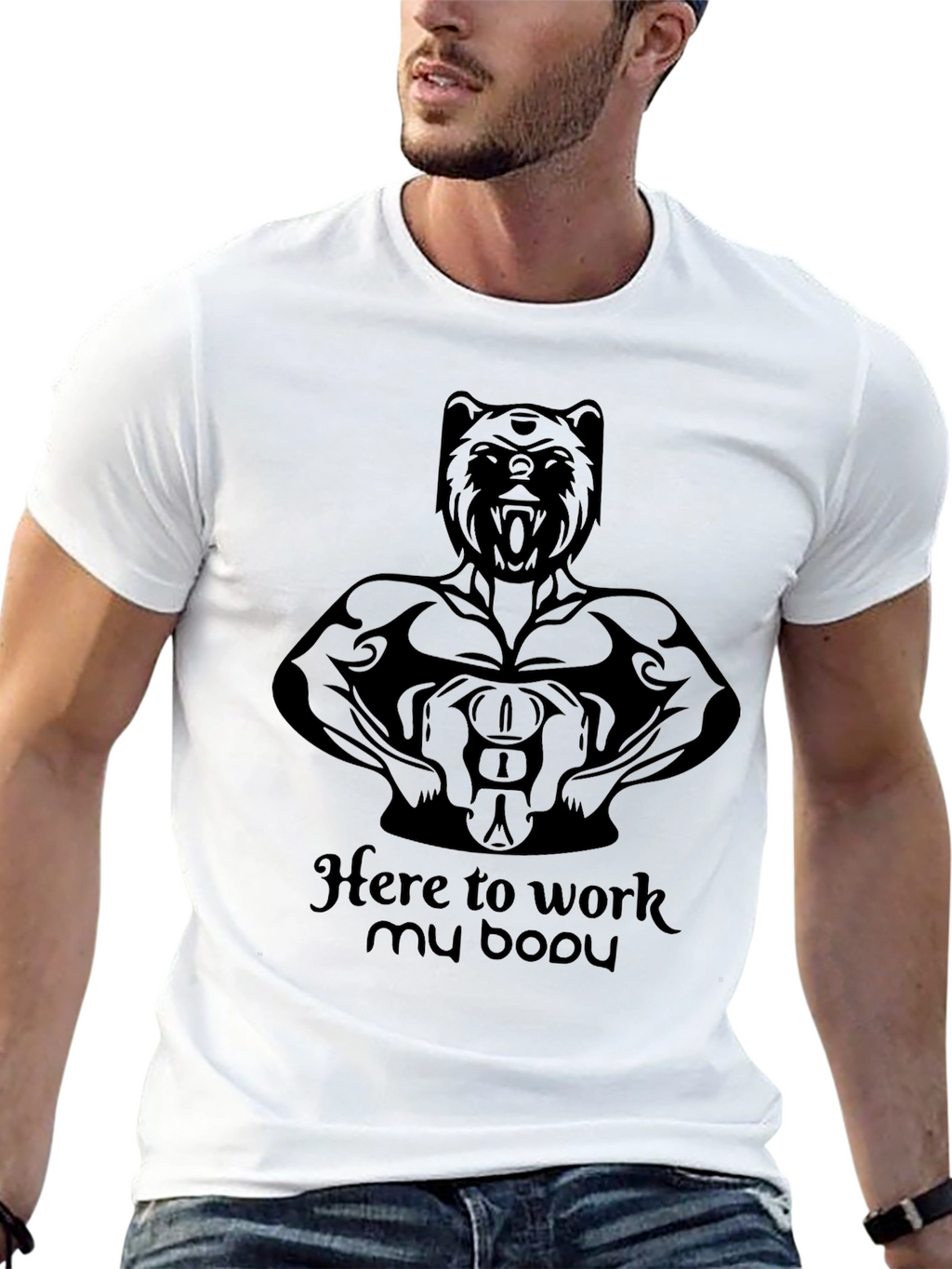 Bear Bodybuilding Black T-Shirt