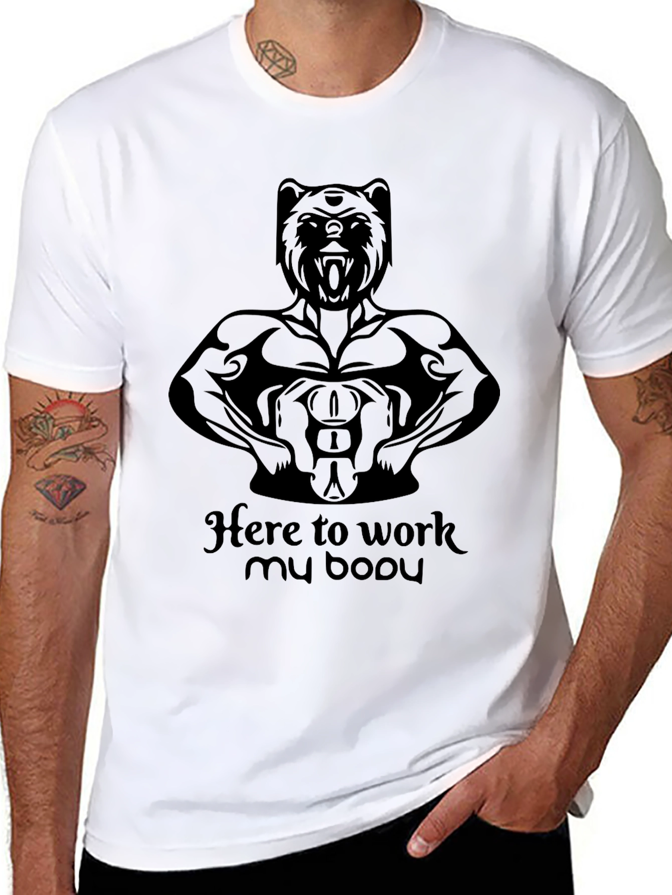 Bear Bodybuilding Black T-Shirt