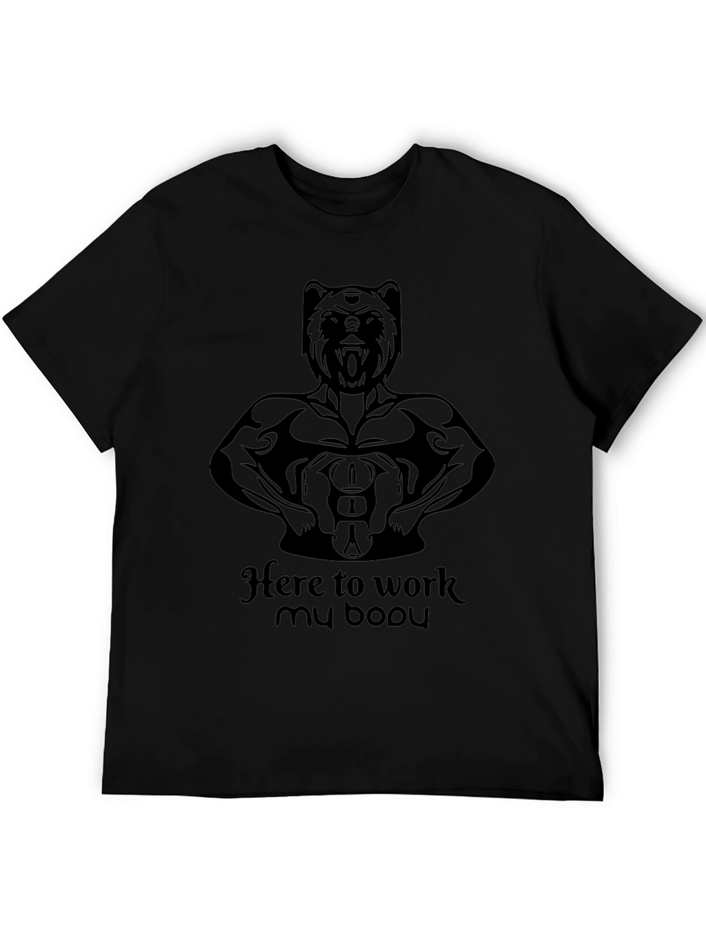Bear Bodybuilding Black T-Shirt