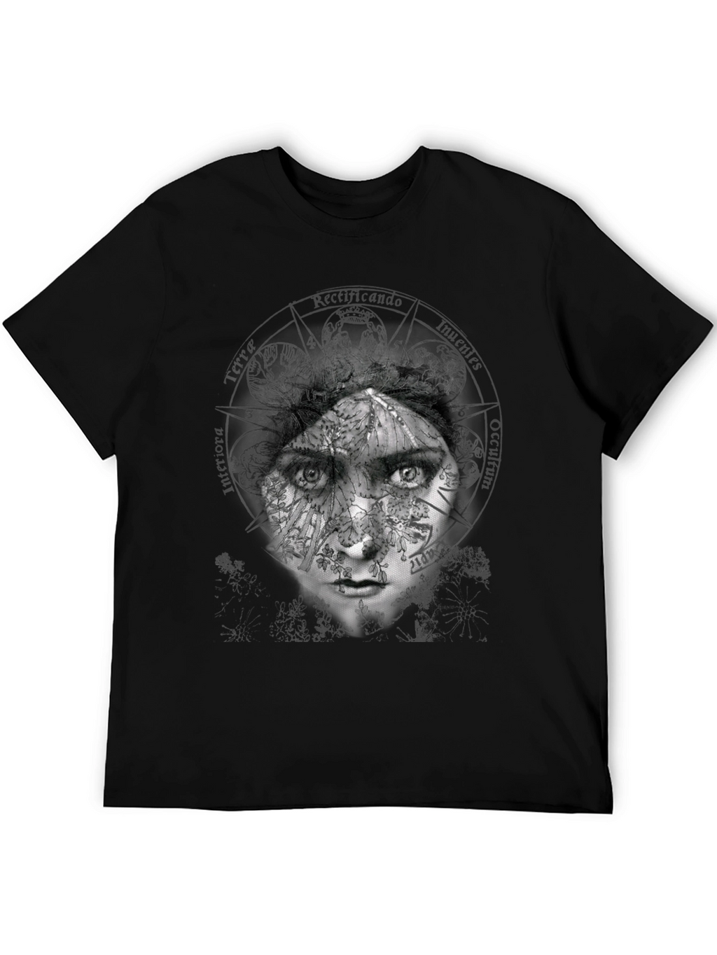 Abstract Face Graphic Print Crew Neck T-Shirt