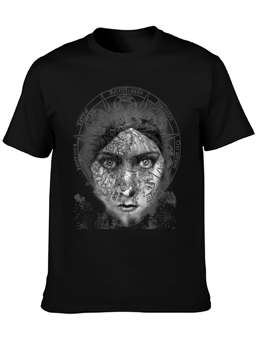 Abstract Face Graphic Print Crew Neck T-Shirt