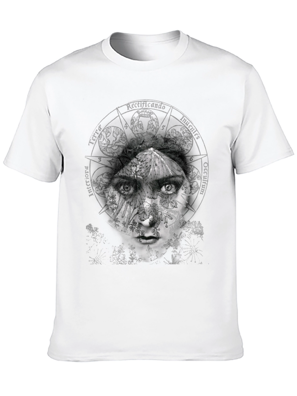 Abstract Face Graphic Print Crew Neck T-Shirt