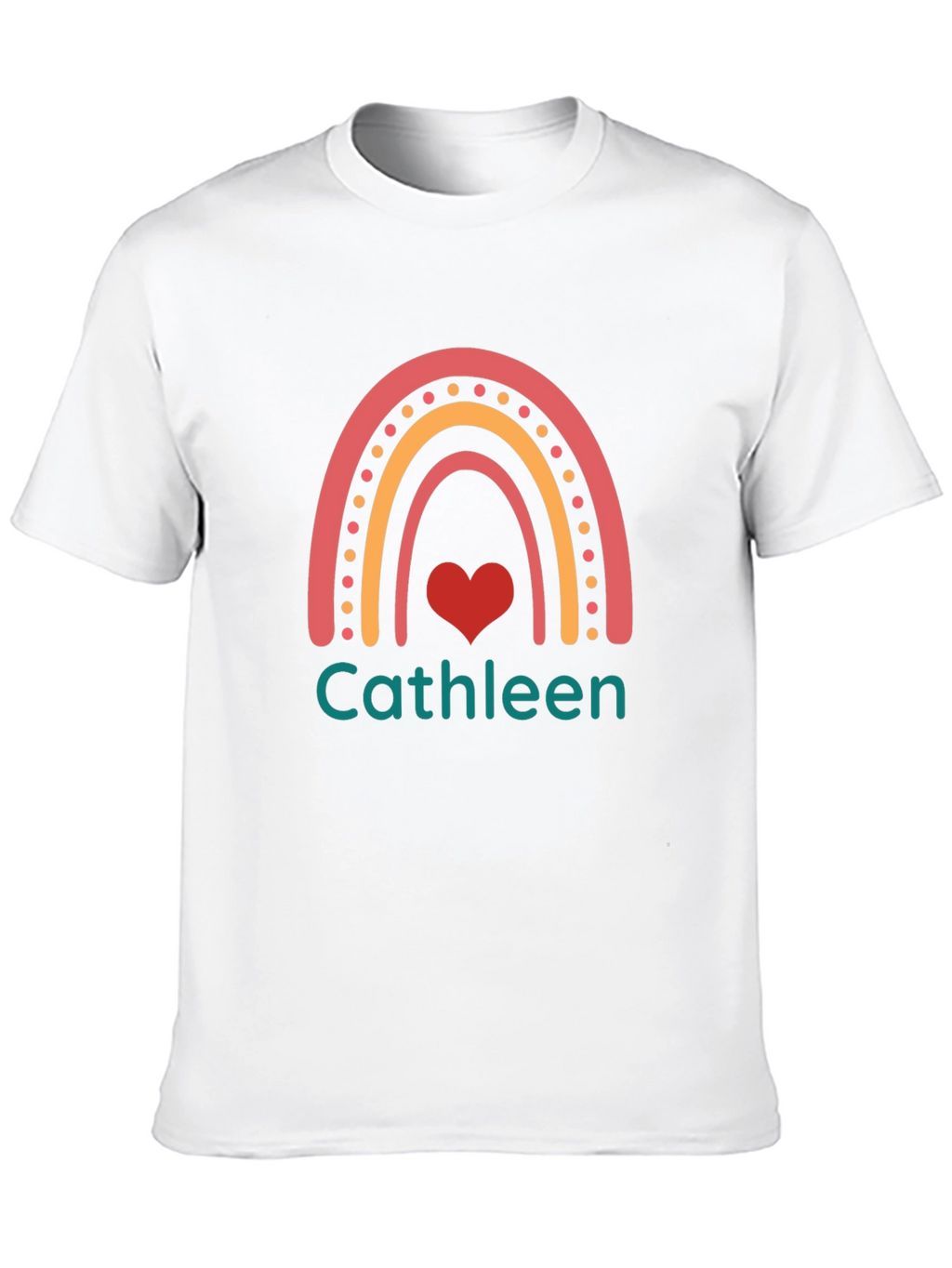 Cathleen Rainbow Heart Personalized T-Shirt