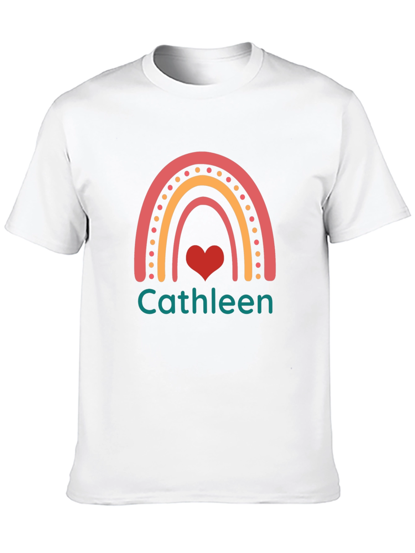 Cathleen Rainbow Heart Personalized T-Shirt