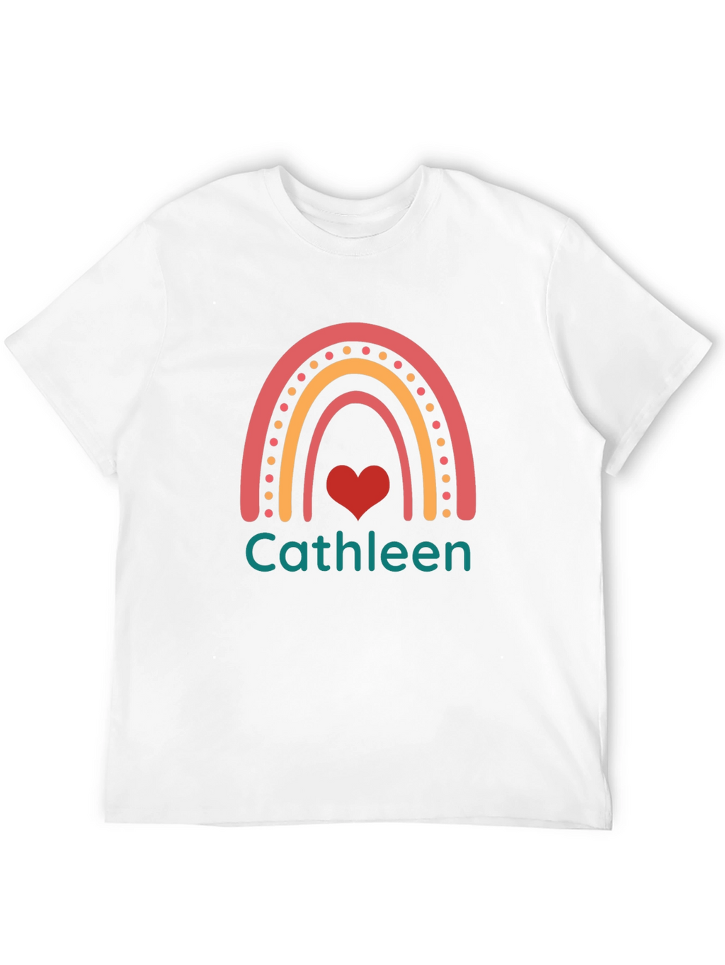 Cathleen Rainbow Heart Personalized T-Shirt