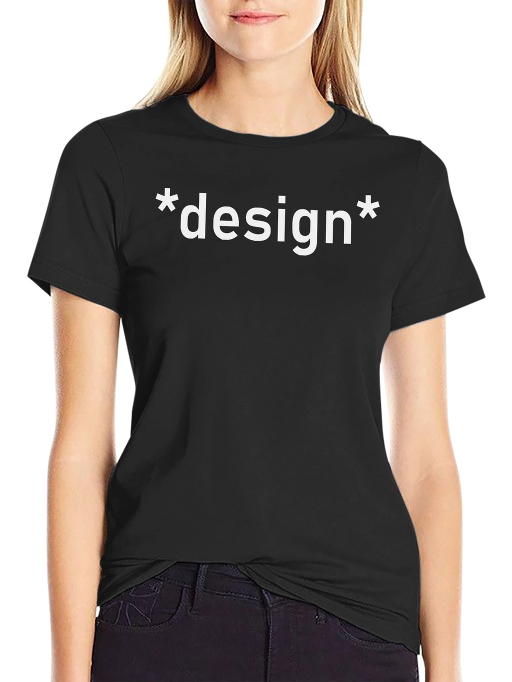 Design Tee - Black Cotton Casual