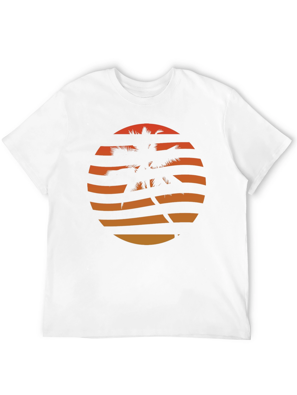 Retro Sunset Palm Tree Graphic Tee - Black