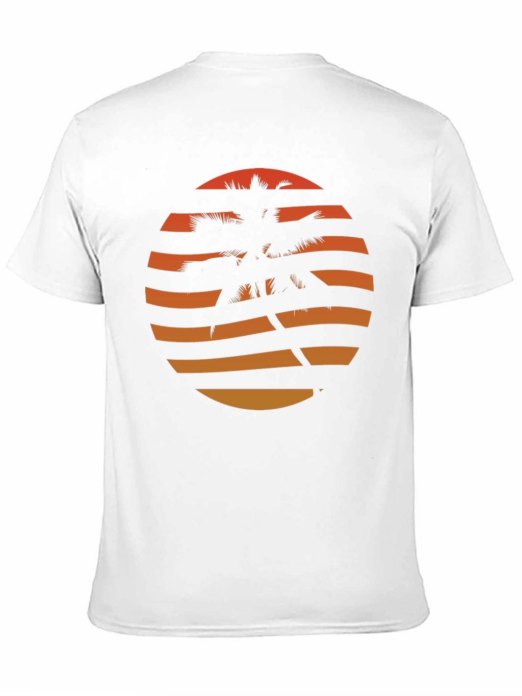 Retro Sunset Palm Tree Graphic Tee - Black