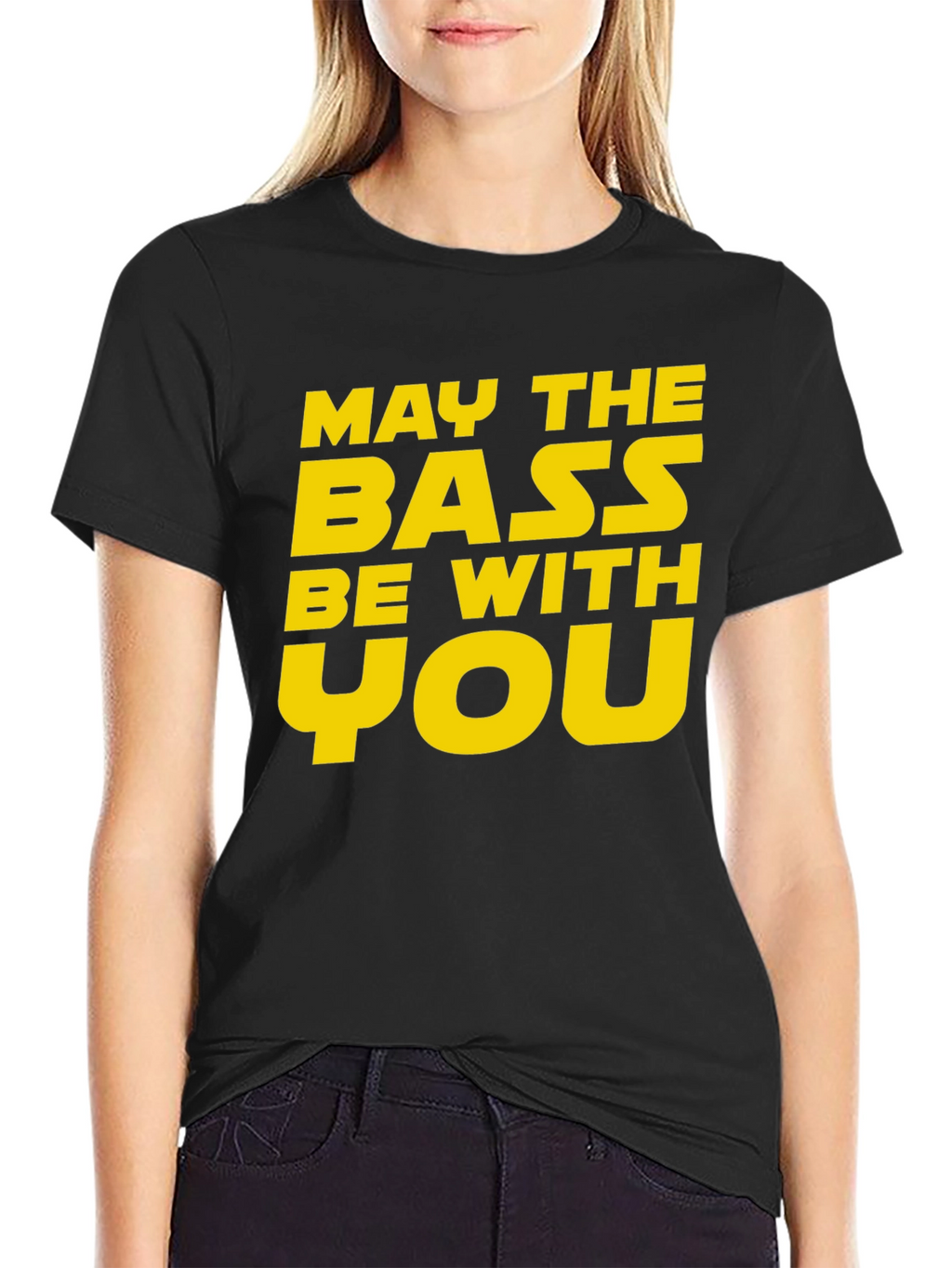 May The Bass Be With You Black T-Shirt