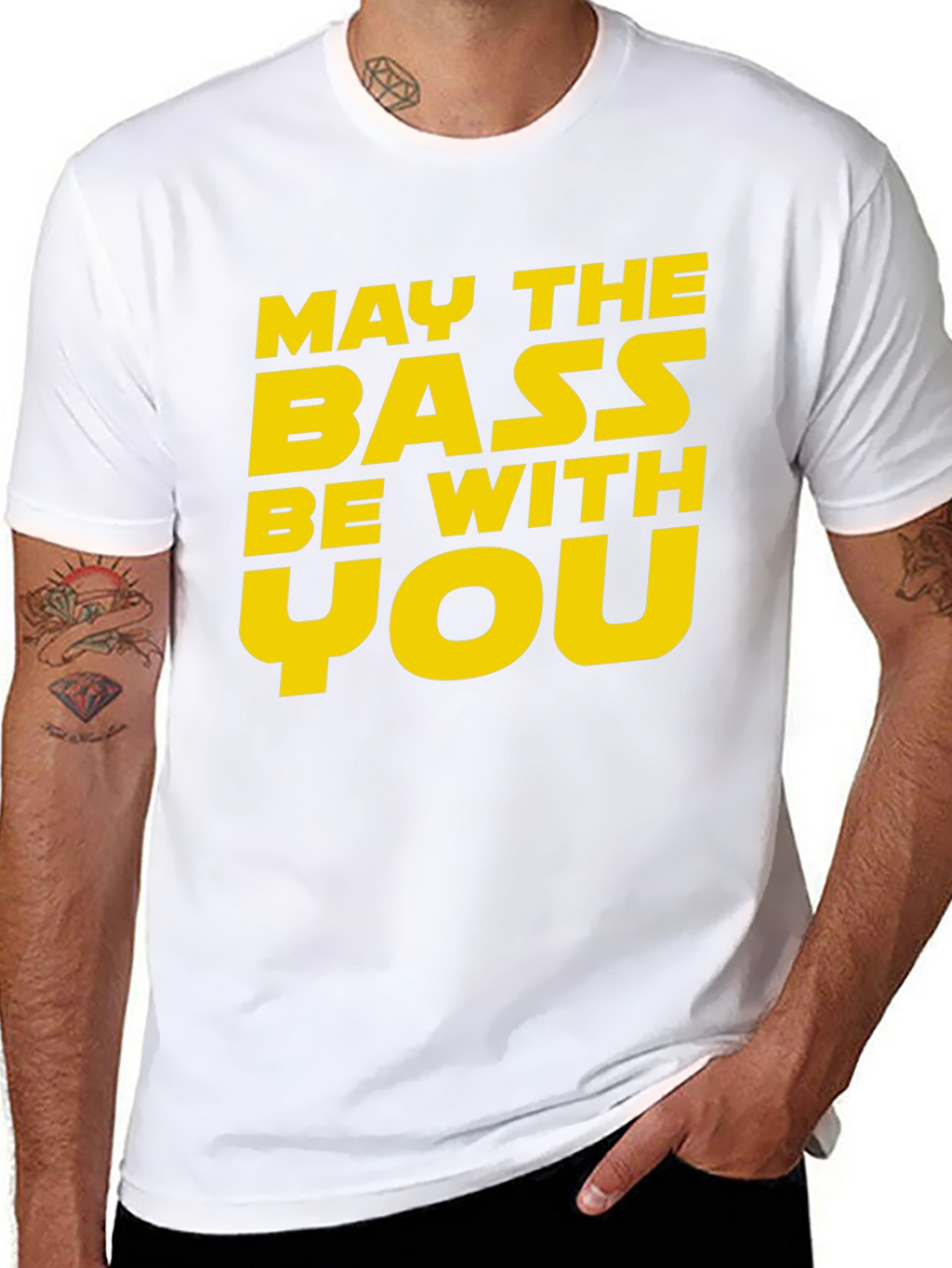May The Bass Be With You Black T-Shirt