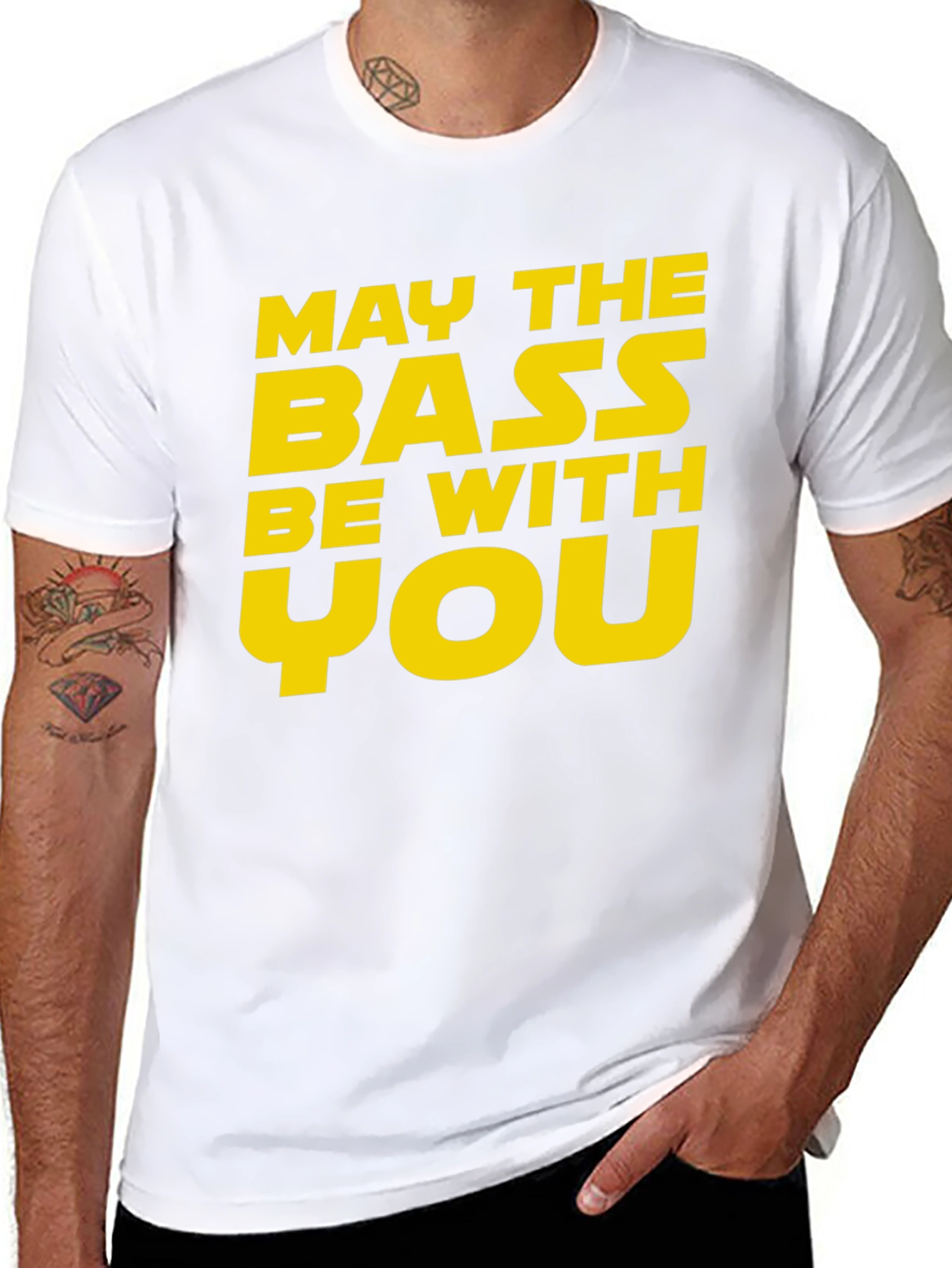 May The Bass Be With You Black T-Shirt