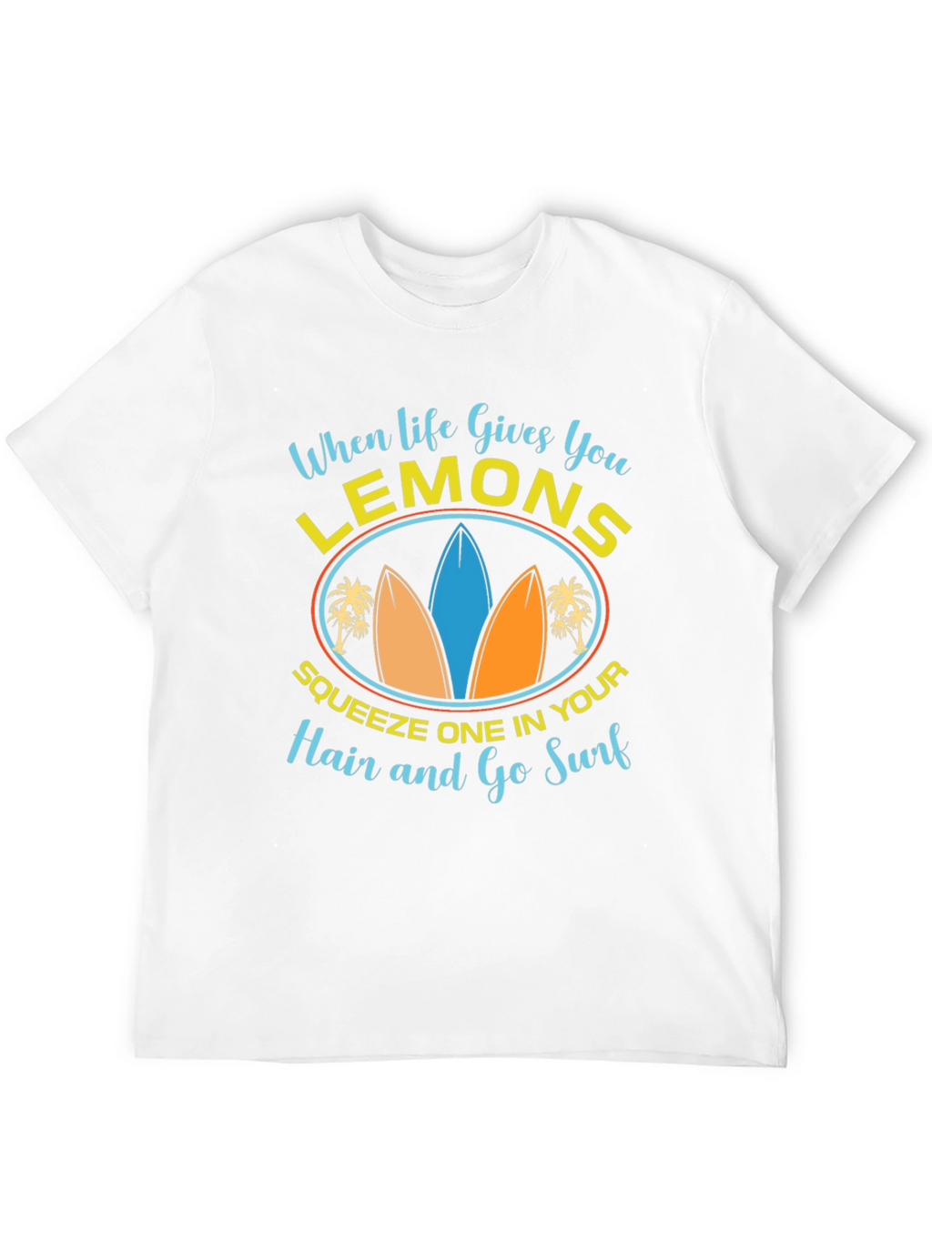 Lemons & Surfboards Graphic Tee - Relaxed Beach Style