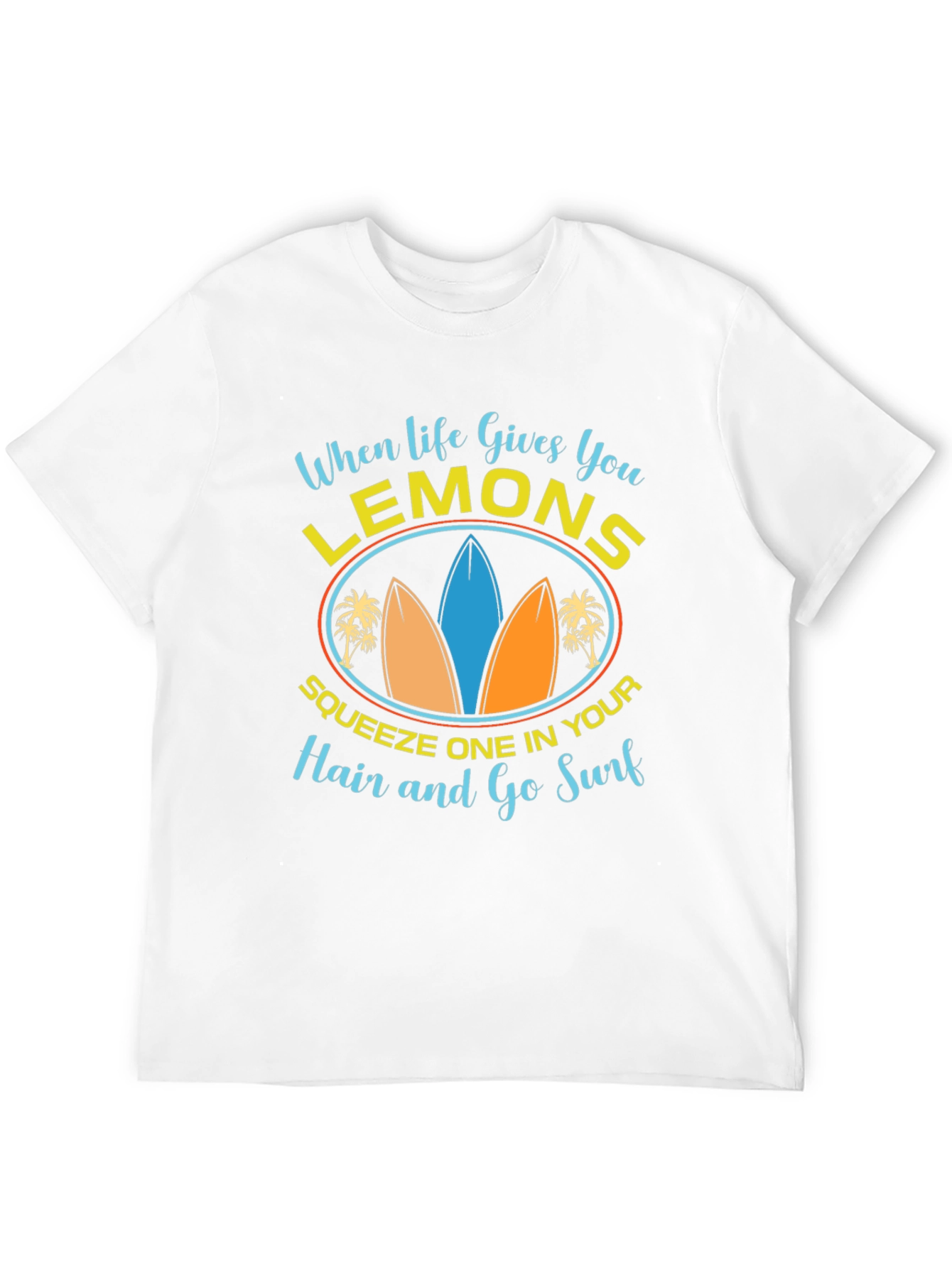 Lemons & Surfboards Graphic Tee - Relaxed Beach Style
