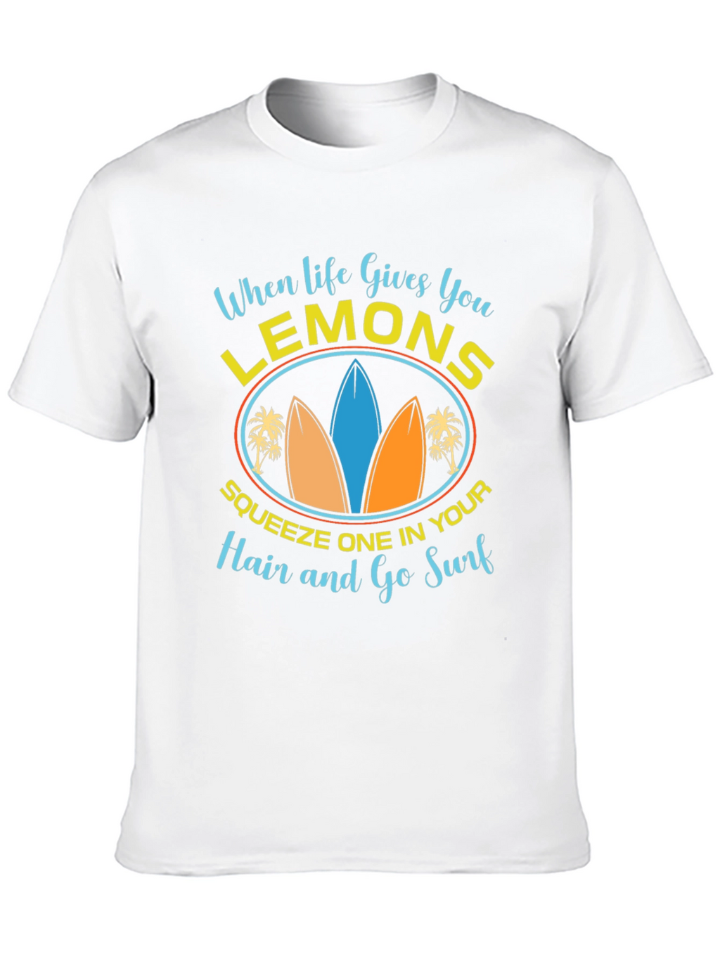Lemons & Surfboards Graphic Tee - Relaxed Beach Style
