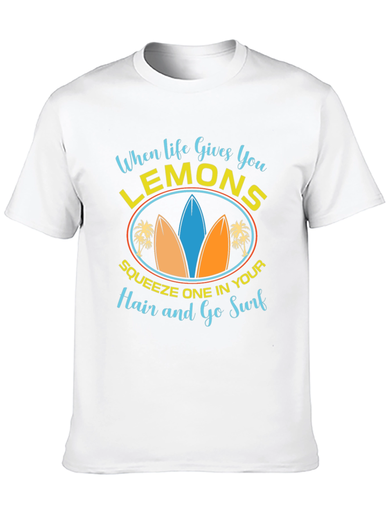 Lemons & Surfboards Graphic Tee - Relaxed Beach Style