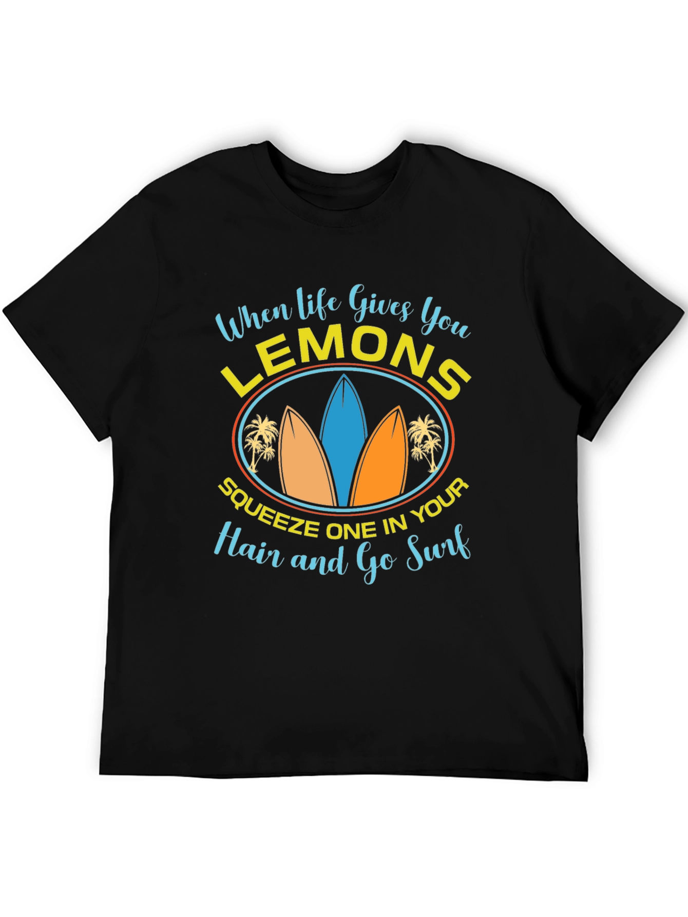 Lemons & Surfboards Graphic Tee - Relaxed Beach Style