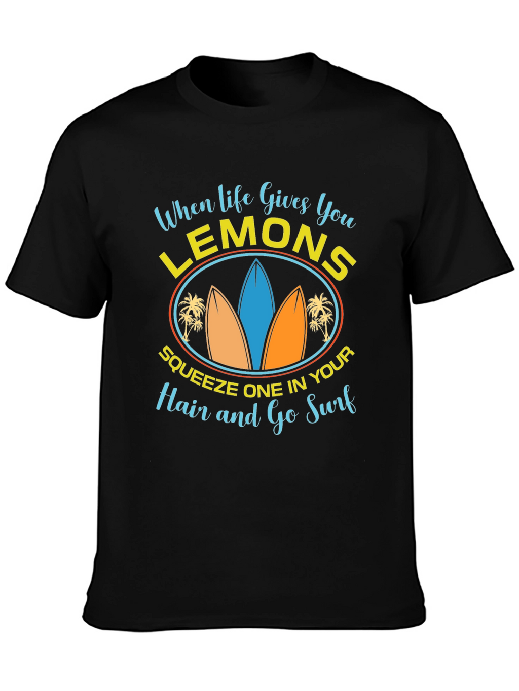 Lemons & Surfboards Graphic Tee - Relaxed Beach Style