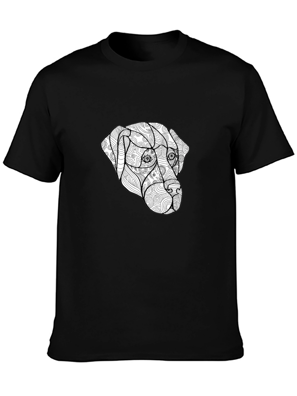 Dog Zentangle T-Shirt - Black