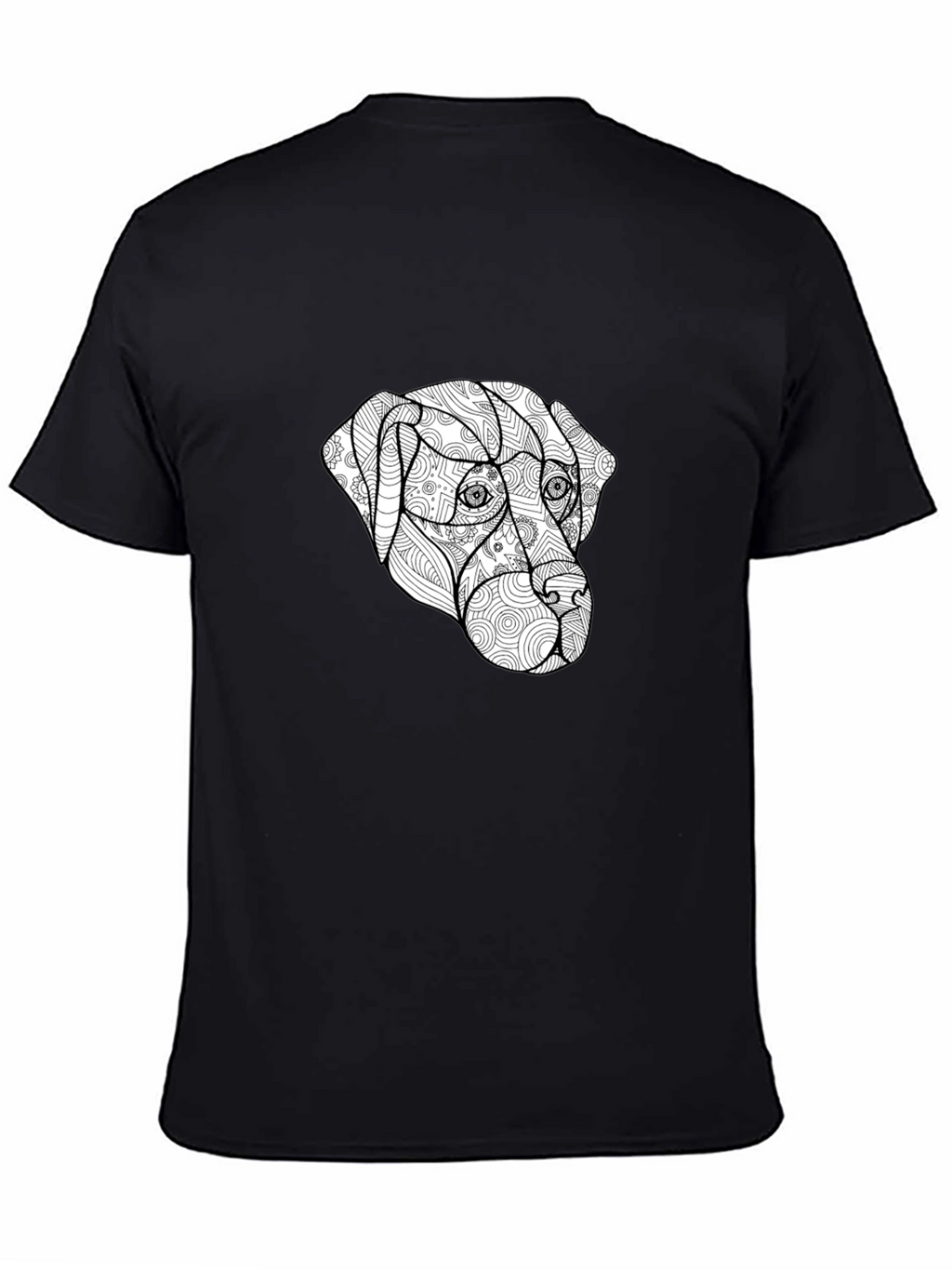 Dog Zentangle T-Shirt - Black