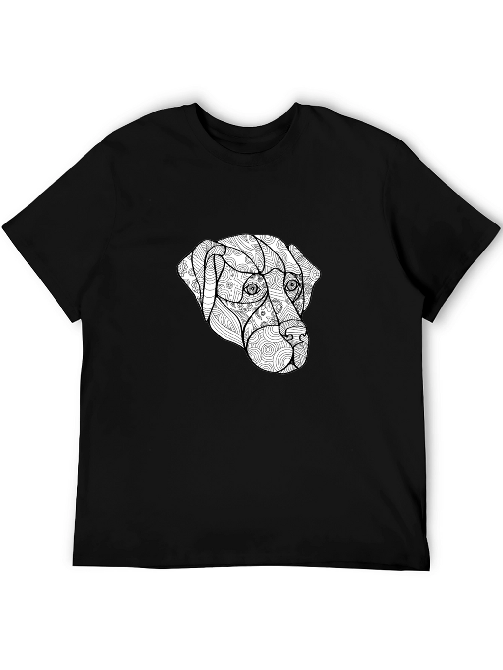 Dog Zentangle T-Shirt - Black