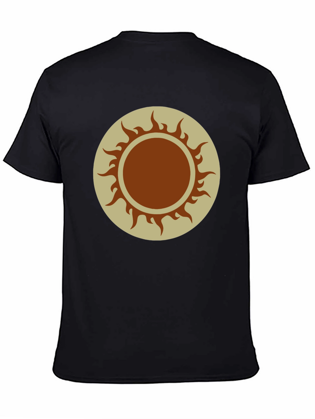 Sun Symbol Graphic Tee - Black Cotton Blend Shirt
