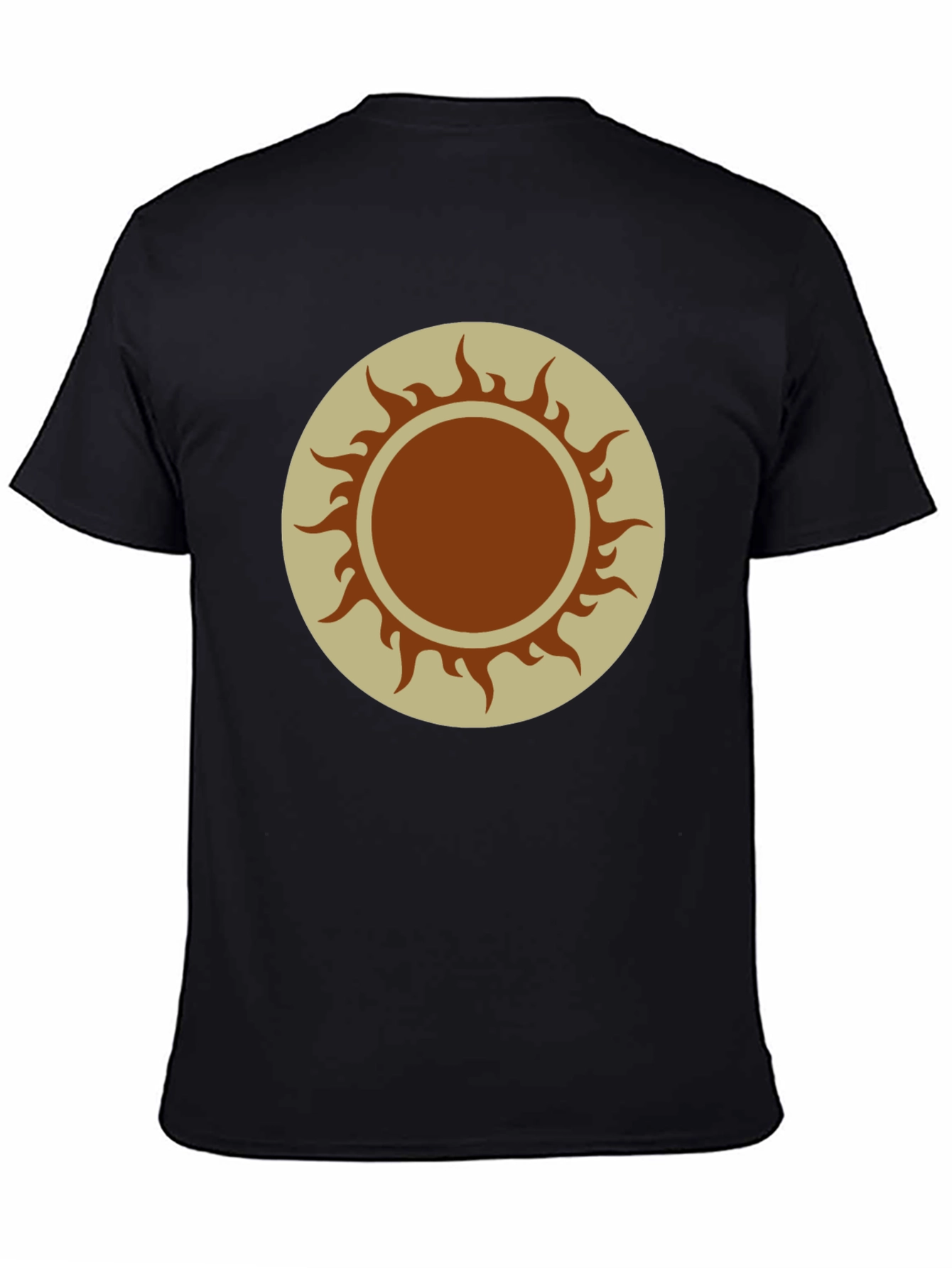 Sun Symbol Graphic Tee - Black Cotton Blend Shirt