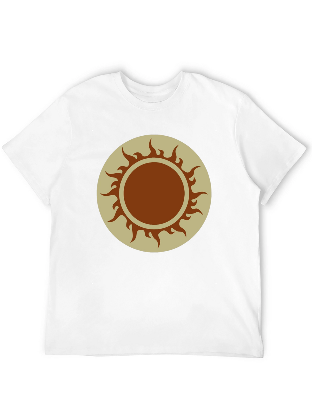 Sun Symbol Graphic Tee - Black Cotton Blend Shirt