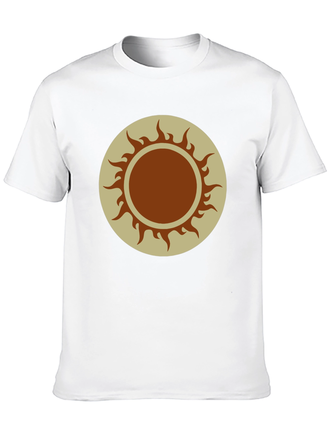 Sun Symbol Graphic Tee - Black Cotton Blend Shirt