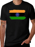 India Flag Graphic Print Black T-Shirt