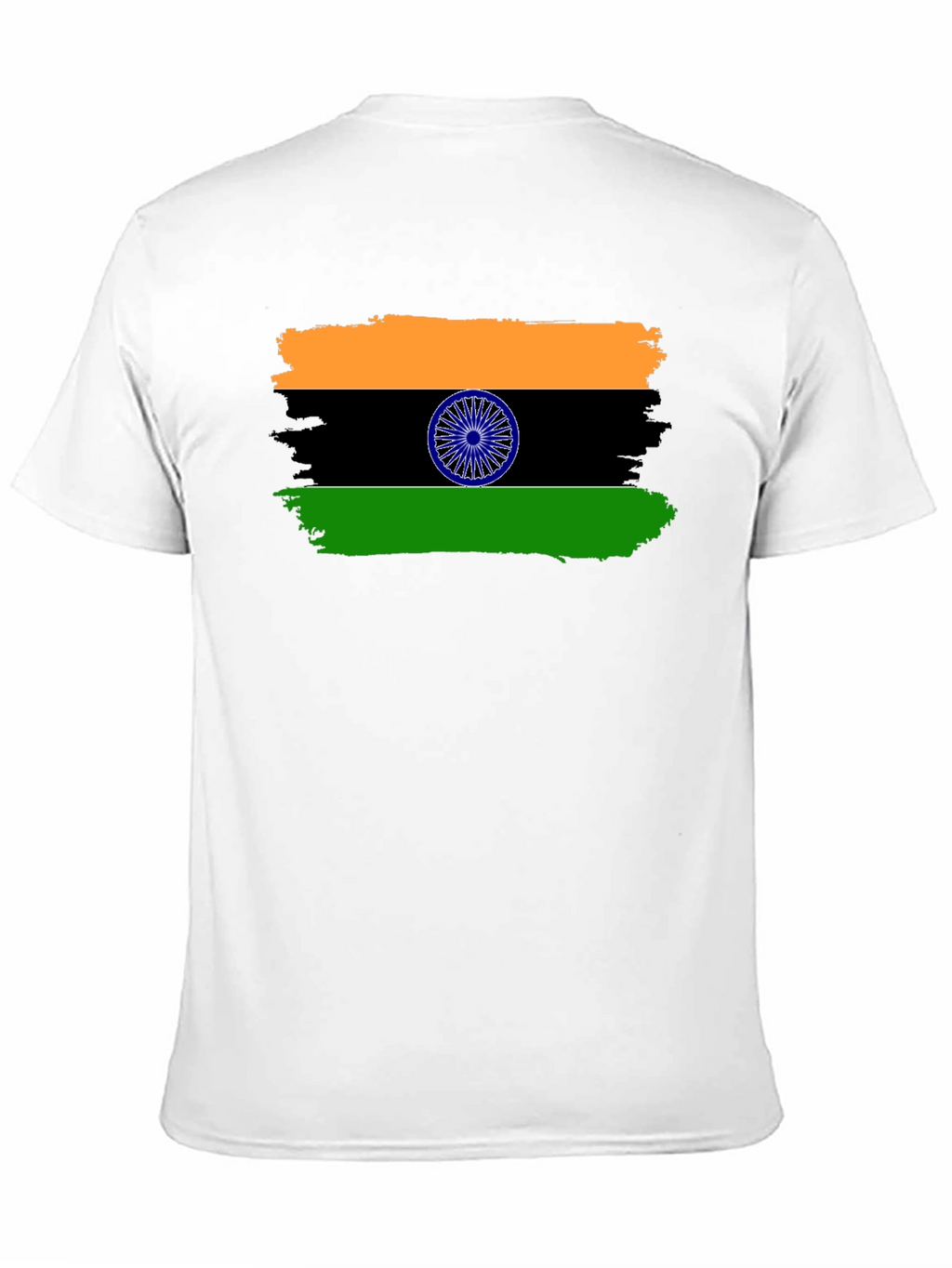 India Flag Graphic Print Black T-Shirt