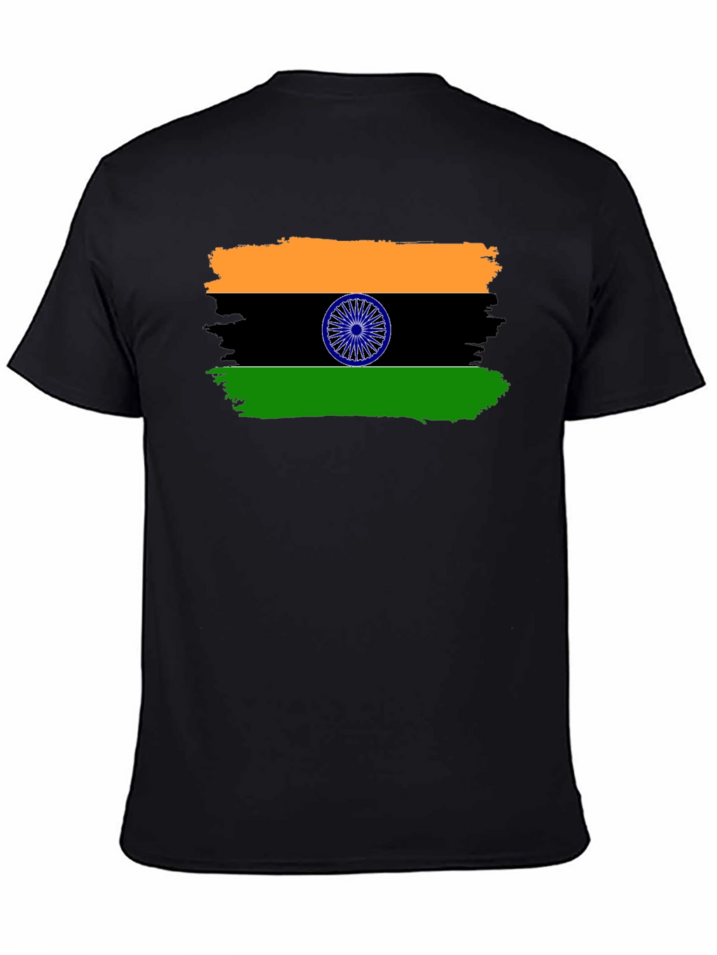 India Flag Graphic Print Black T-Shirt