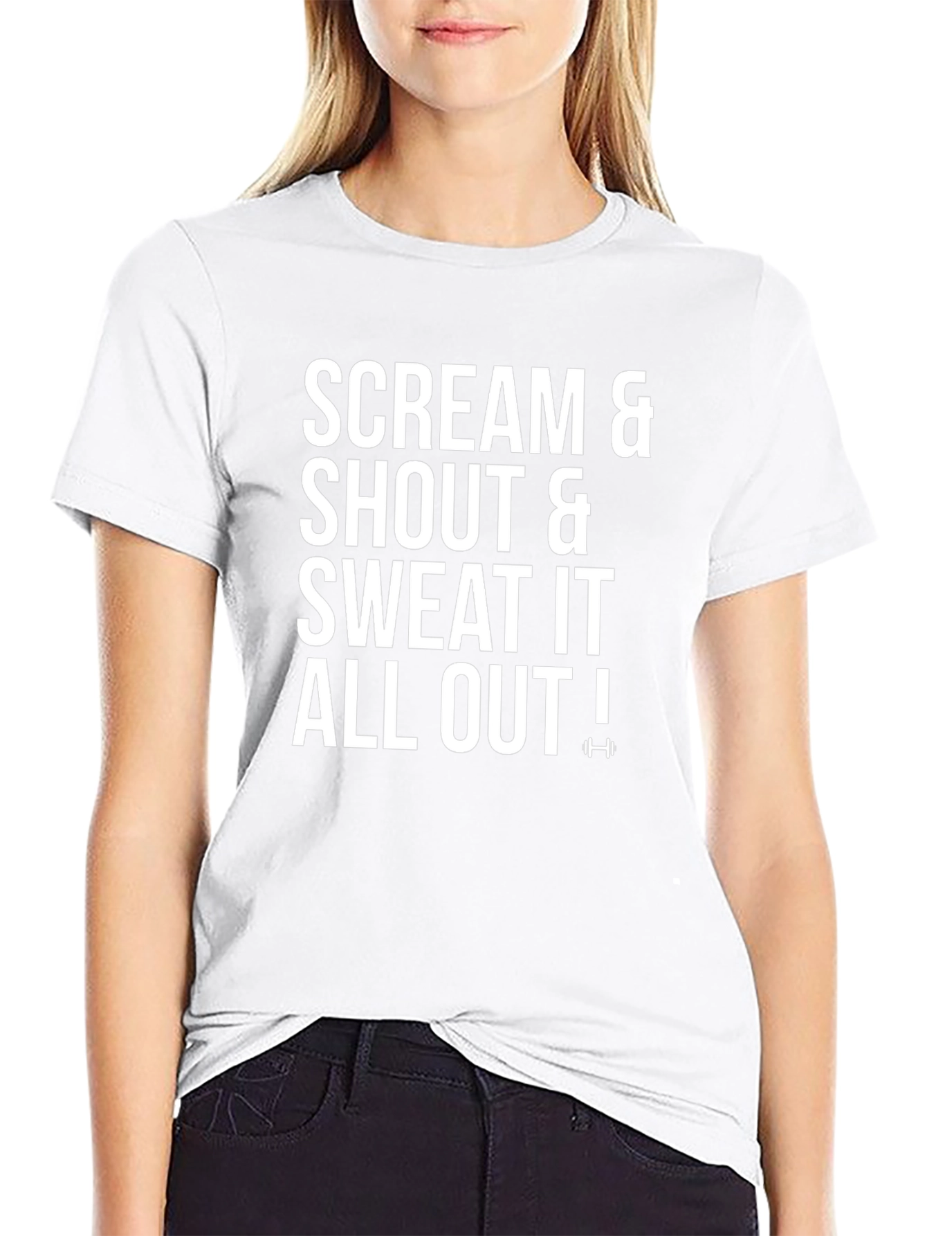 Scream Shout Sweat Out Black Graphic T-Shirt