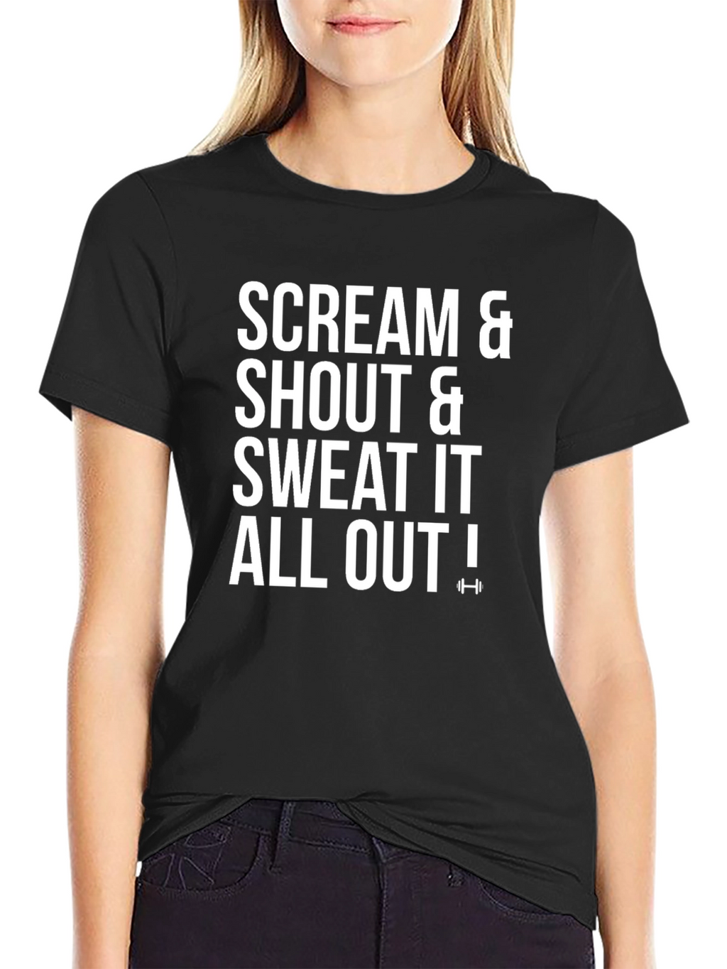 Scream Shout Sweat Out Black Graphic T-Shirt