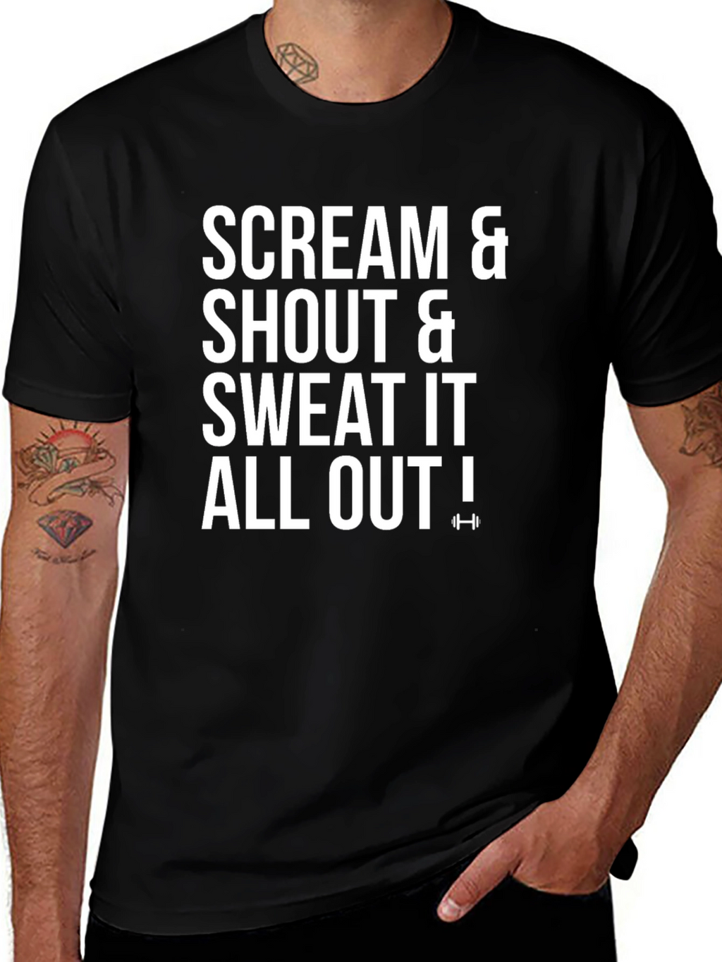 Scream Shout Sweat Out Black Graphic T-Shirt
