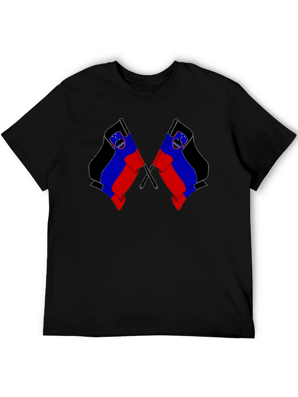 Slovenian Flag Graphic Black T-Shirt