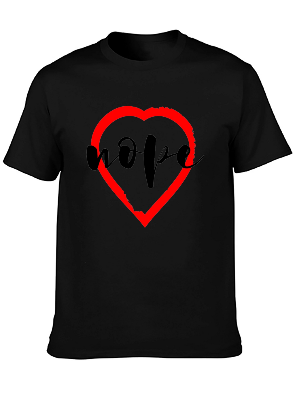 Hope Heart Graphic Tee - Unisex Black T-Shirt