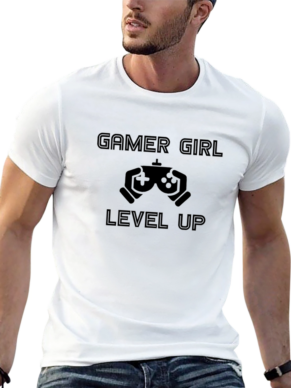 Gamer Girl Level Up Black T-Shirt