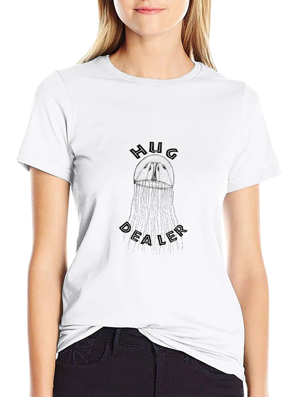 Hug Dealer Black T-Shirt - Graphic Print