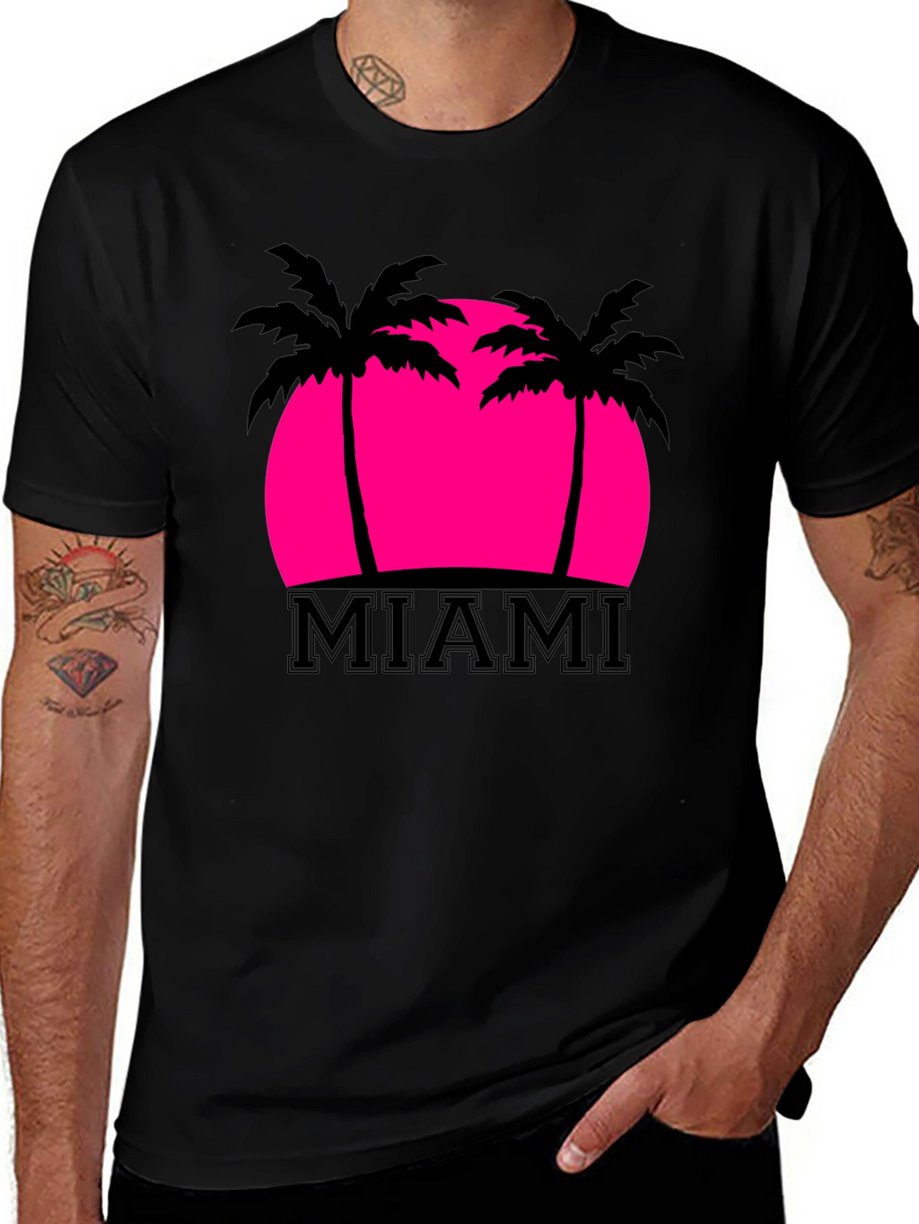 Miami Palm Sunset Graphic Tee