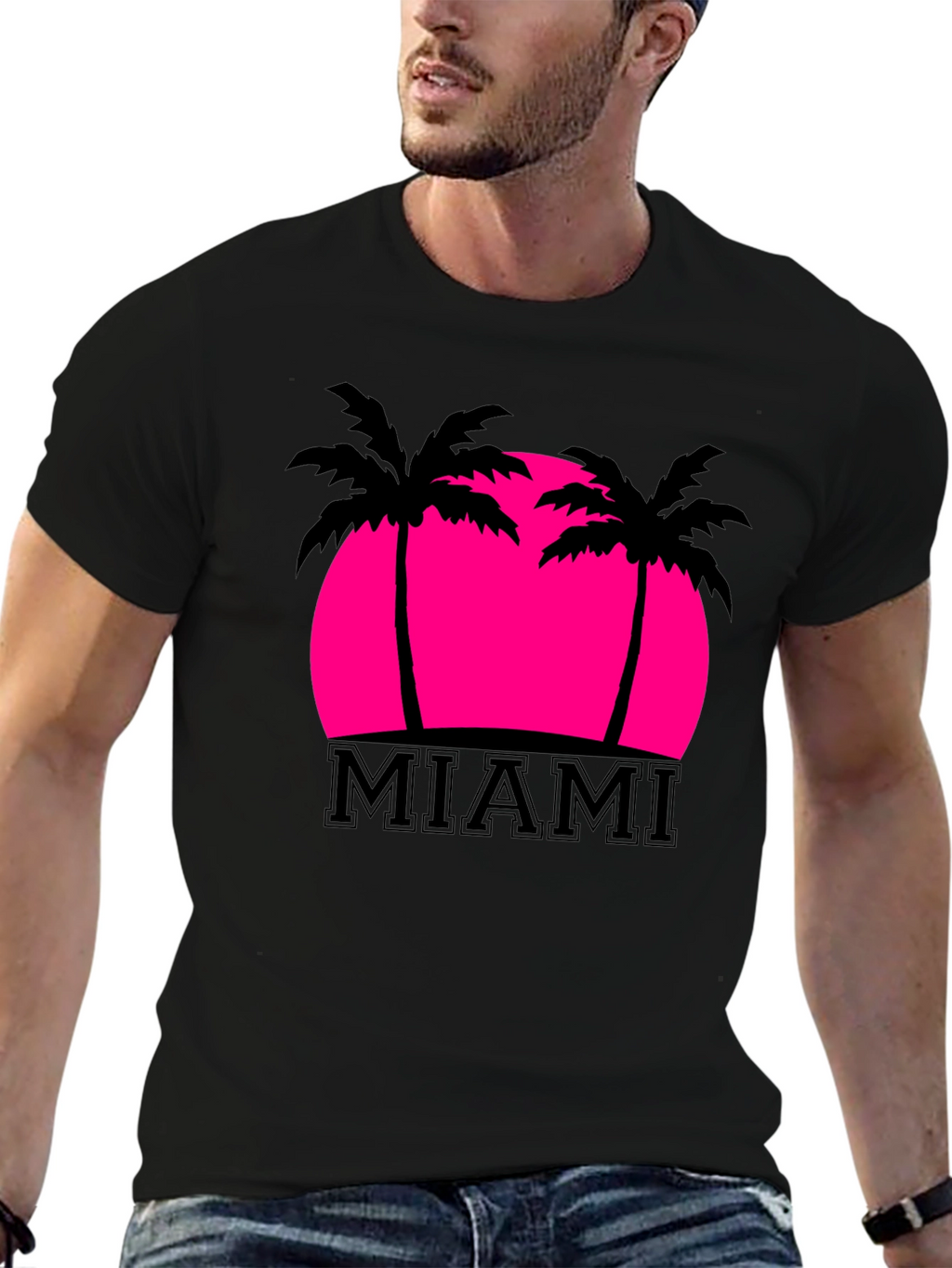 Miami Palm Sunset Graphic Tee