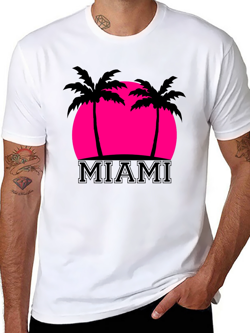 Miami Palm Sunset Graphic Tee