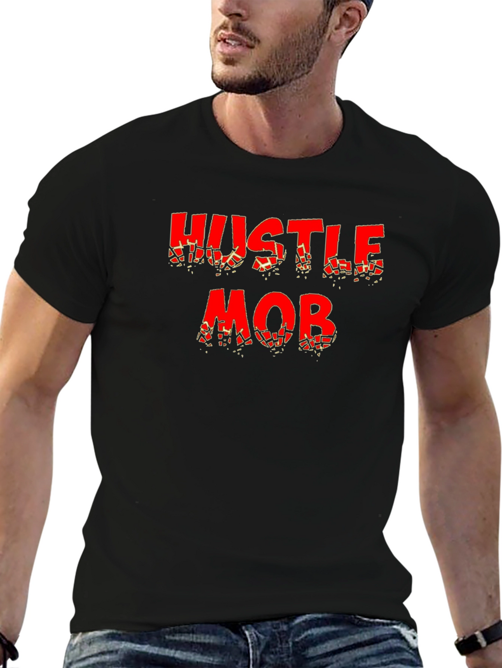 Hustle Mob T-Shirt - Black Graphic Tee