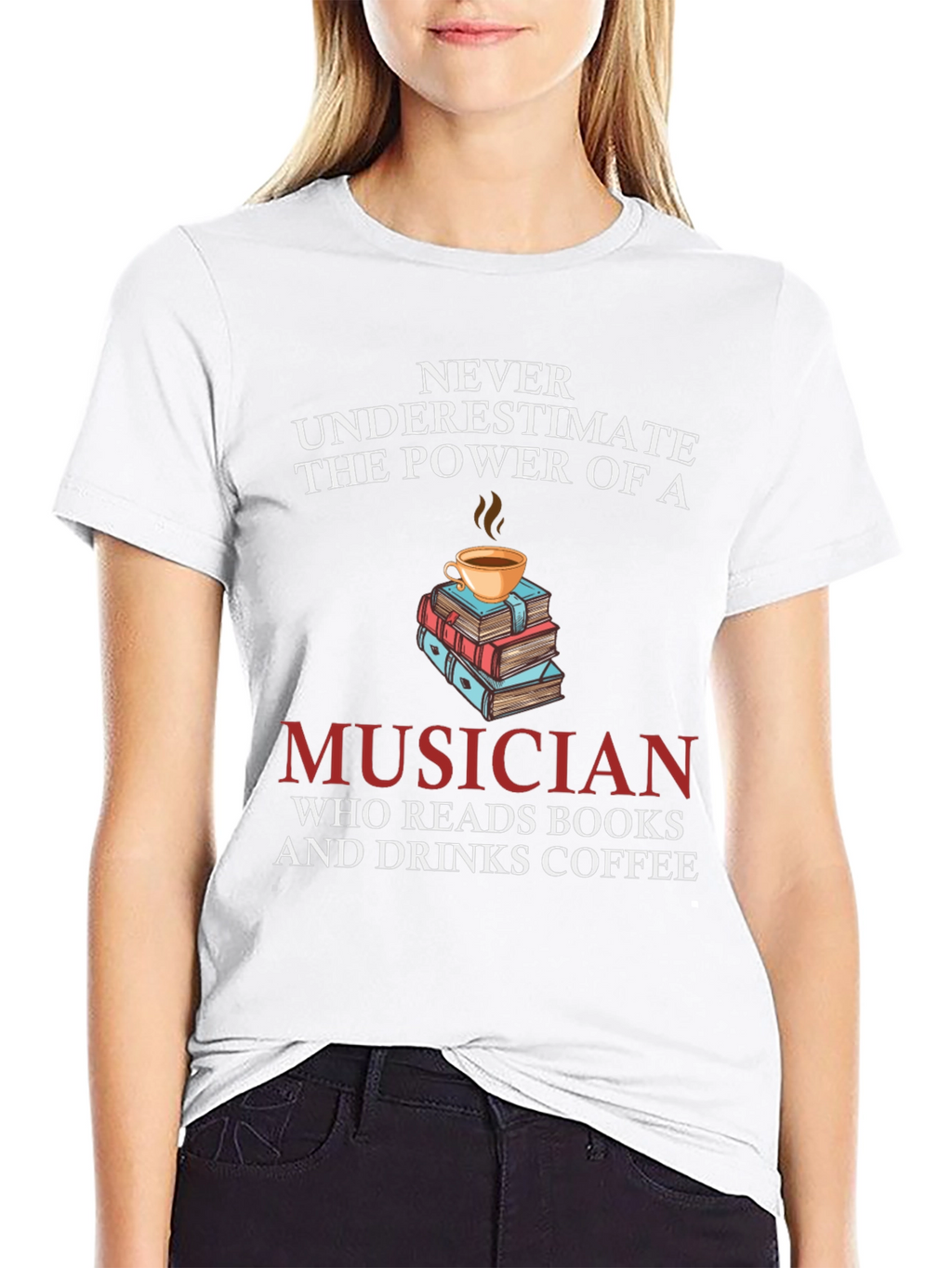 Musician Books Coffee T-Shirt Novelty