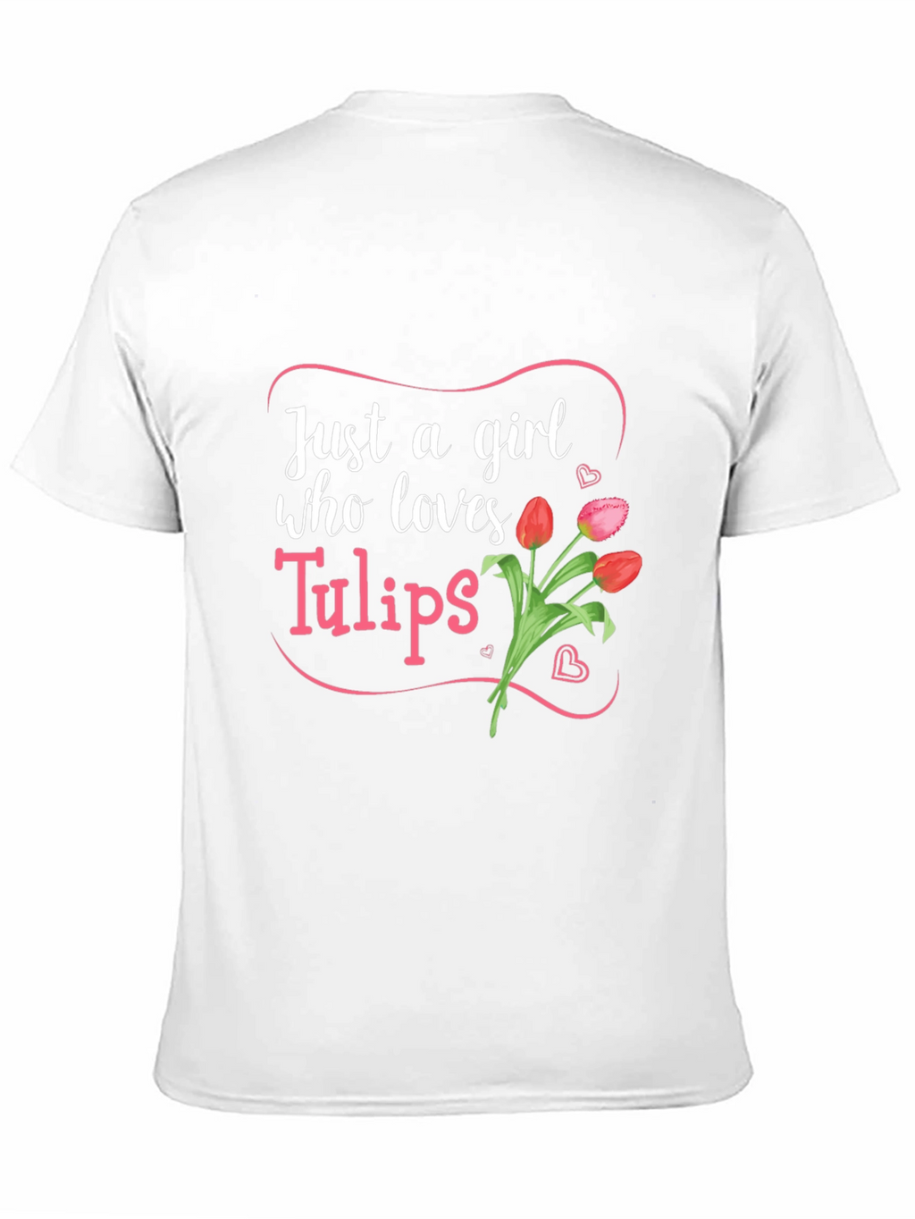 Just a Girl Who Loves Tulips Black T-Shirt