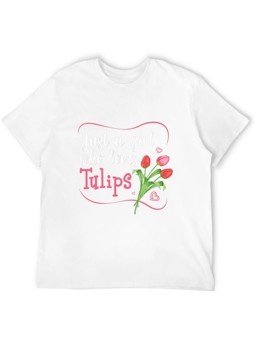 Just a Girl Who Loves Tulips Black T-Shirt