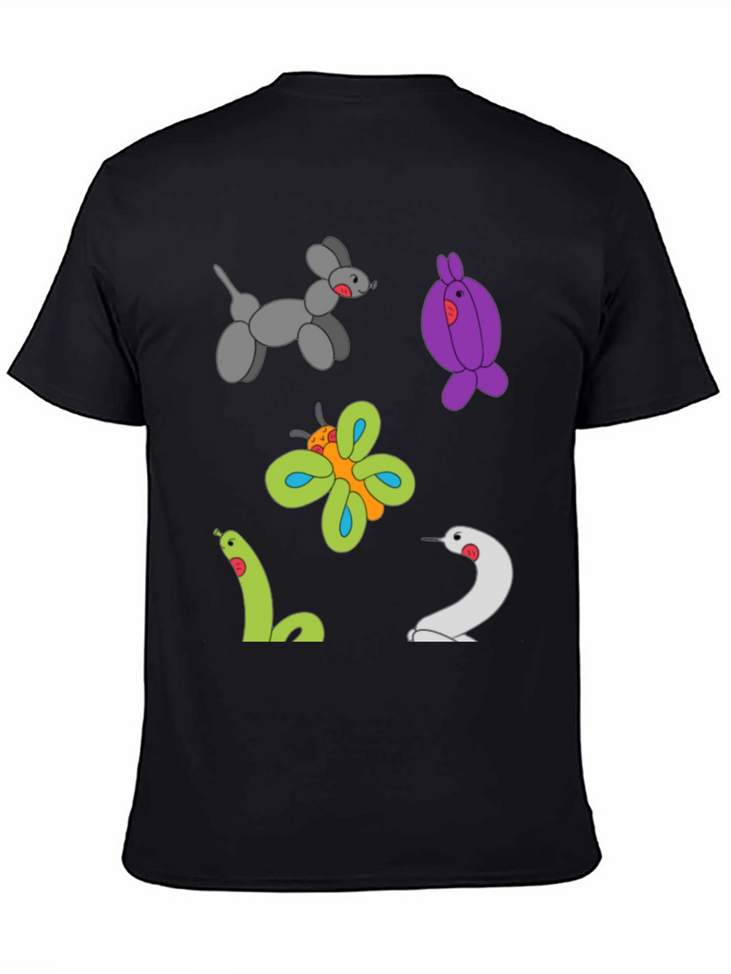Balloon Animal Print Black T-Shirt
