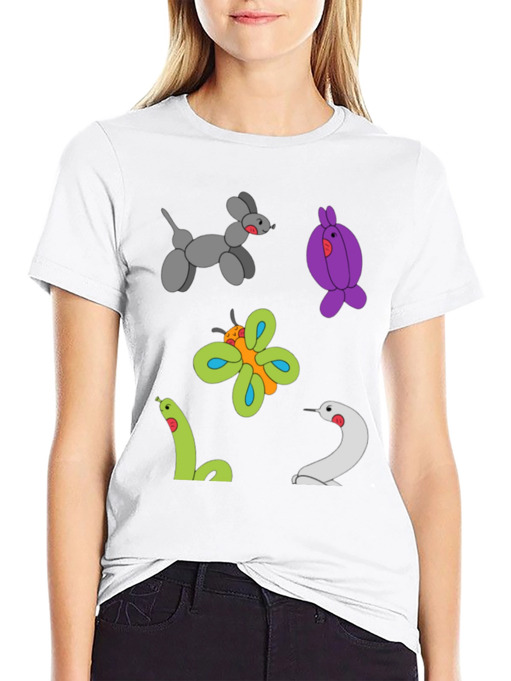 Balloon Animal Print Black T-Shirt