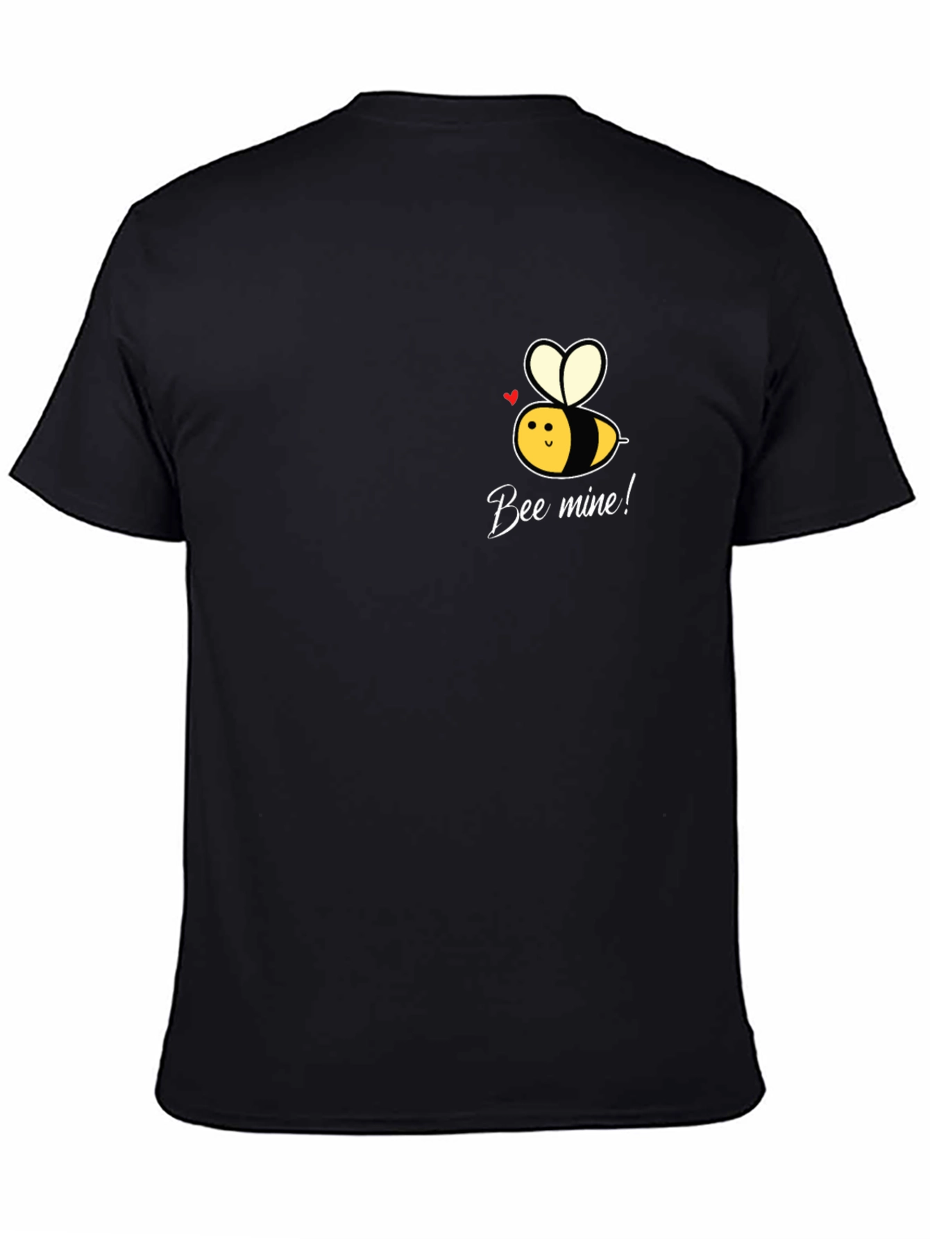 Bee Mine! Black Graphic Tee - Mens Short Sleeve Crew Neck