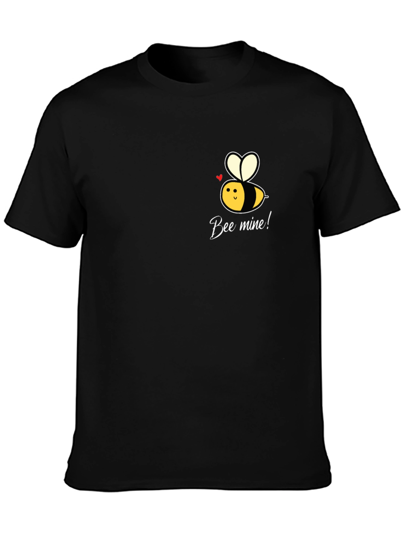 Bee Mine! Black Graphic Tee - Mens Short Sleeve Crew Neck