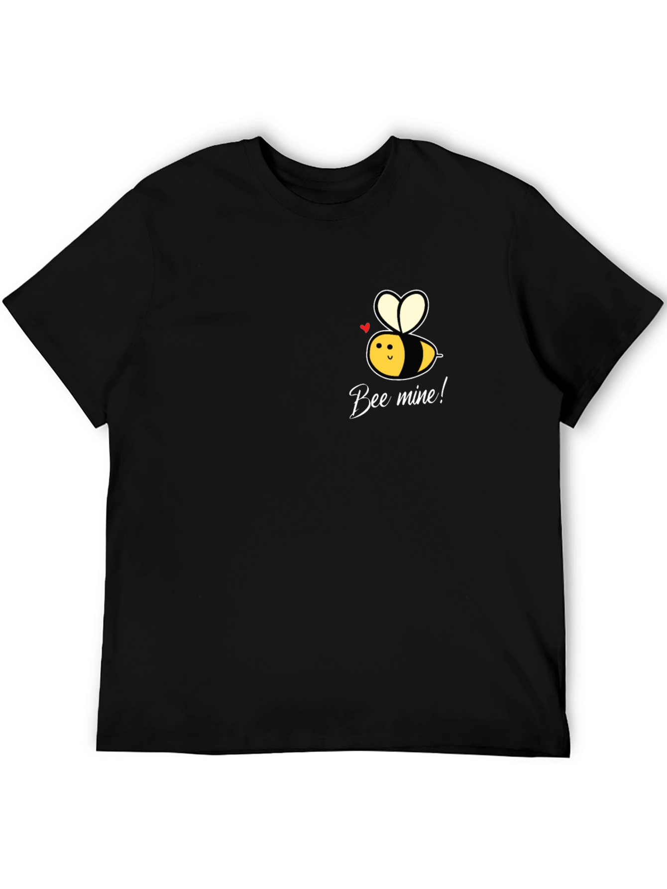 Bee Mine! Black Graphic Tee - Mens Short Sleeve Crew Neck